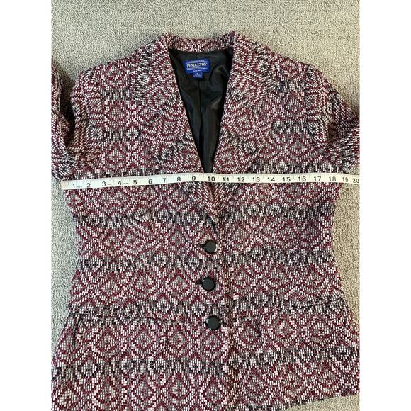 Pendleton Blazer Woolen Mills Virgin Wool Geometric Career Classic Size 8 - Picture 8 of 10